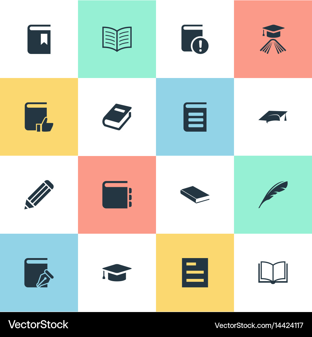 Set of simple knowledge icons vector image