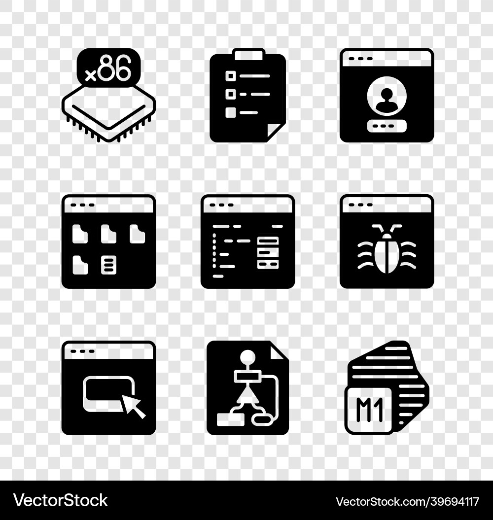 Set processor with microcircuits cpu clipboard Set processor with microcircuits cpu clipboard vector image