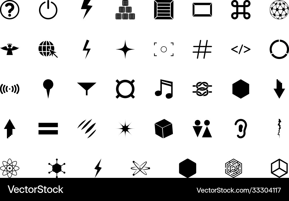 Shape symbol sing web black color set solid style Shape symbol sing web black color set solid style vector image