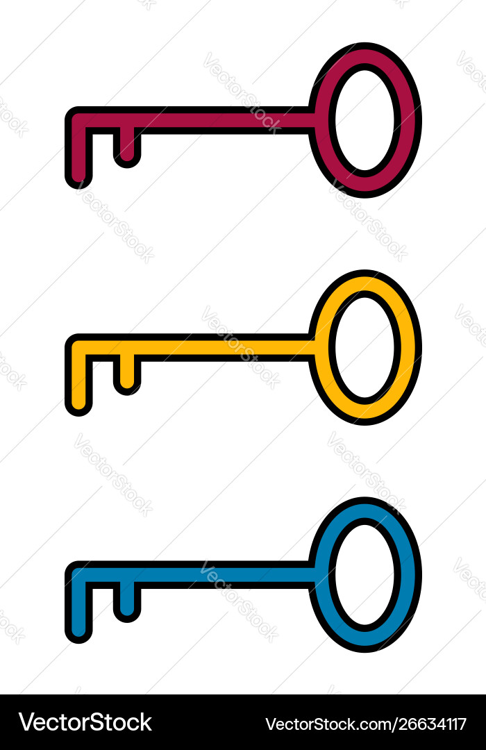 Simple key set color Vector Image