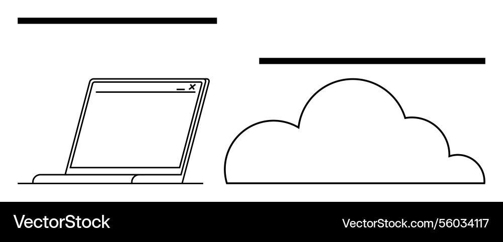 Simplistic representation of cloud computing vector image