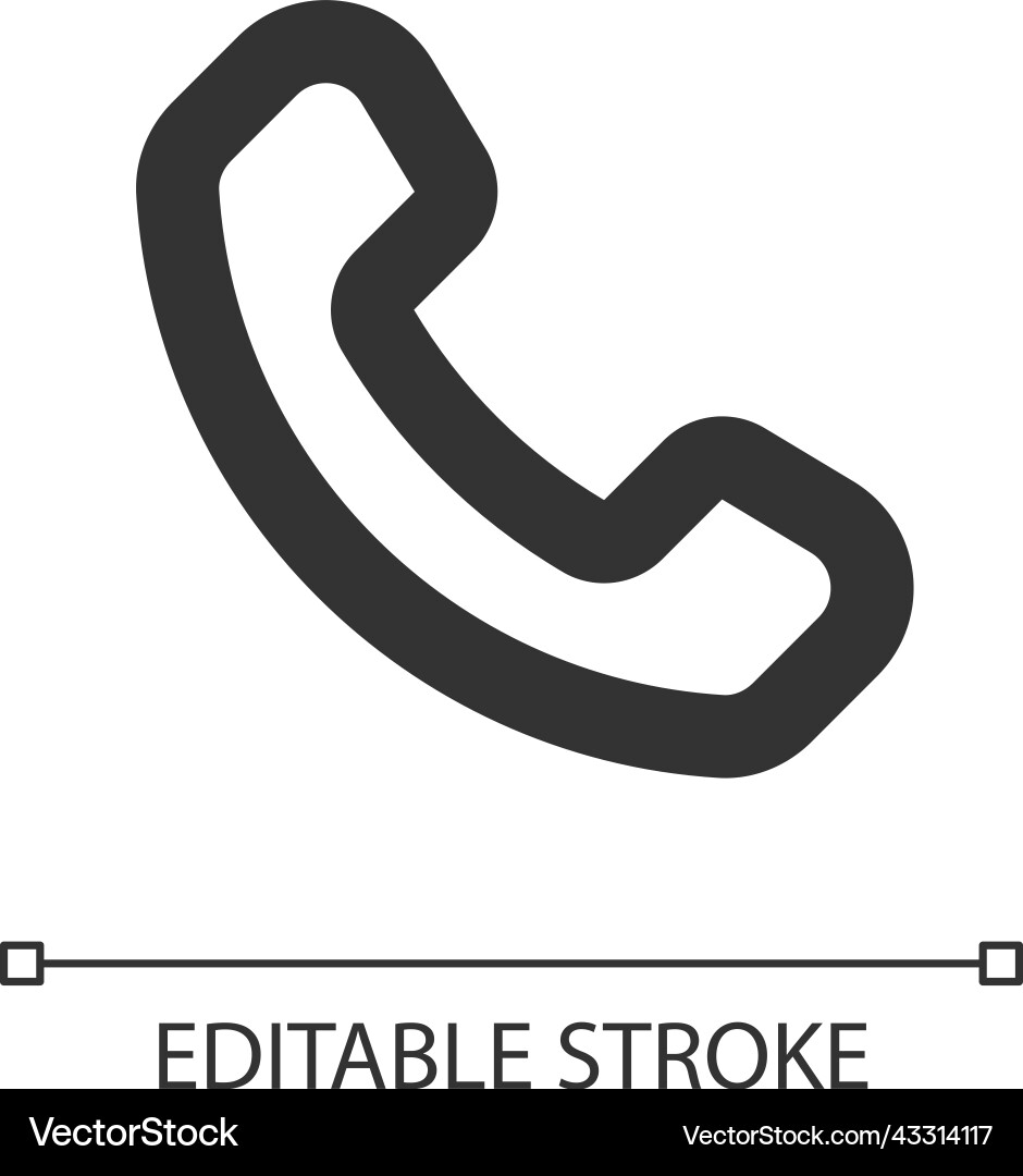 Telephone pixel perfect linear ui icon Telephone pixel perfect linear ui icon vector image