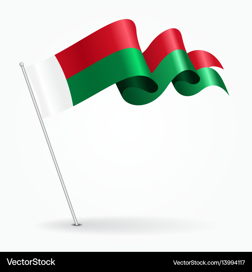 Wavy Flagge von madagaskar Vektorbild