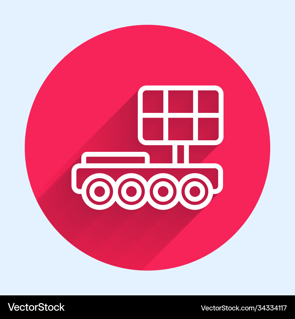 White line mars rover icon isolated with long Vector Image