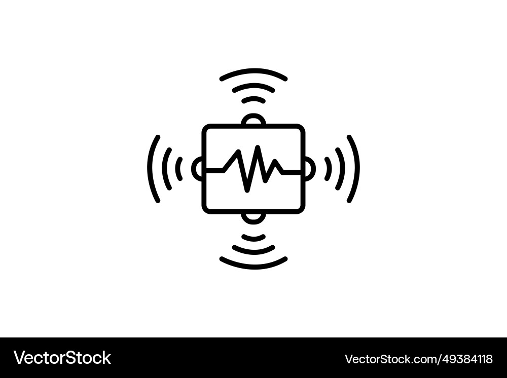 Advanced sensors icon sensor with data waves Advanced sensors icon sensor with data waves vector image