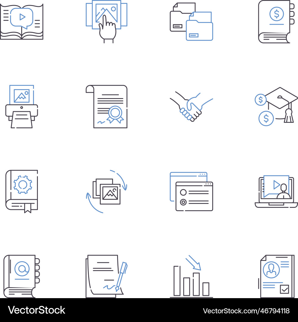 Analysis line icons collection inference Analysis line icons collection inference vector image