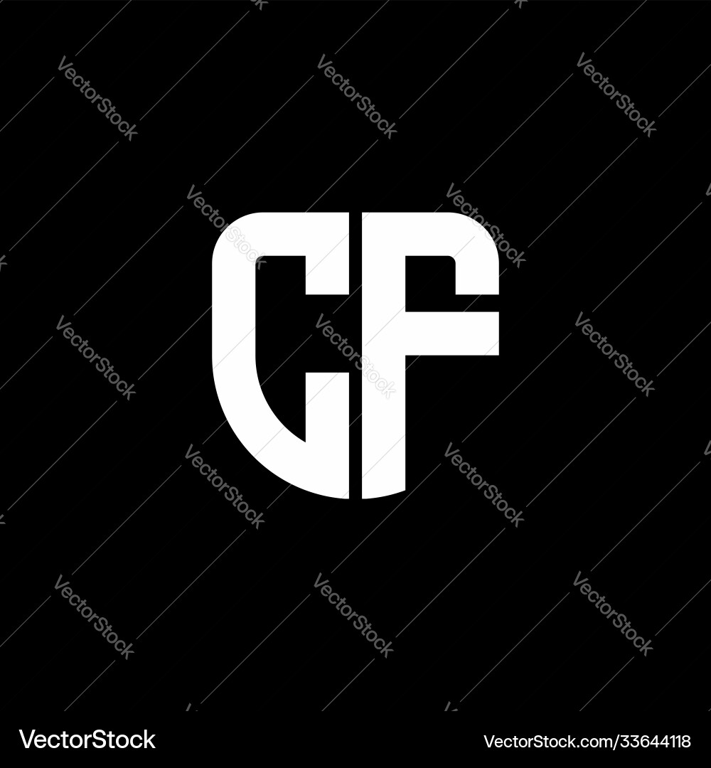Cf logo monogram with circular shape shield Vector Image