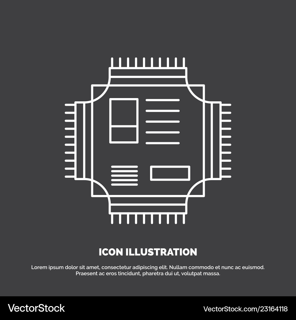 CPU Microchip Processor Icon vector image
