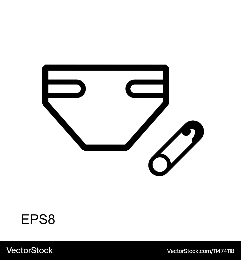 Flat diaper icon for web and mobile applications Vector Image