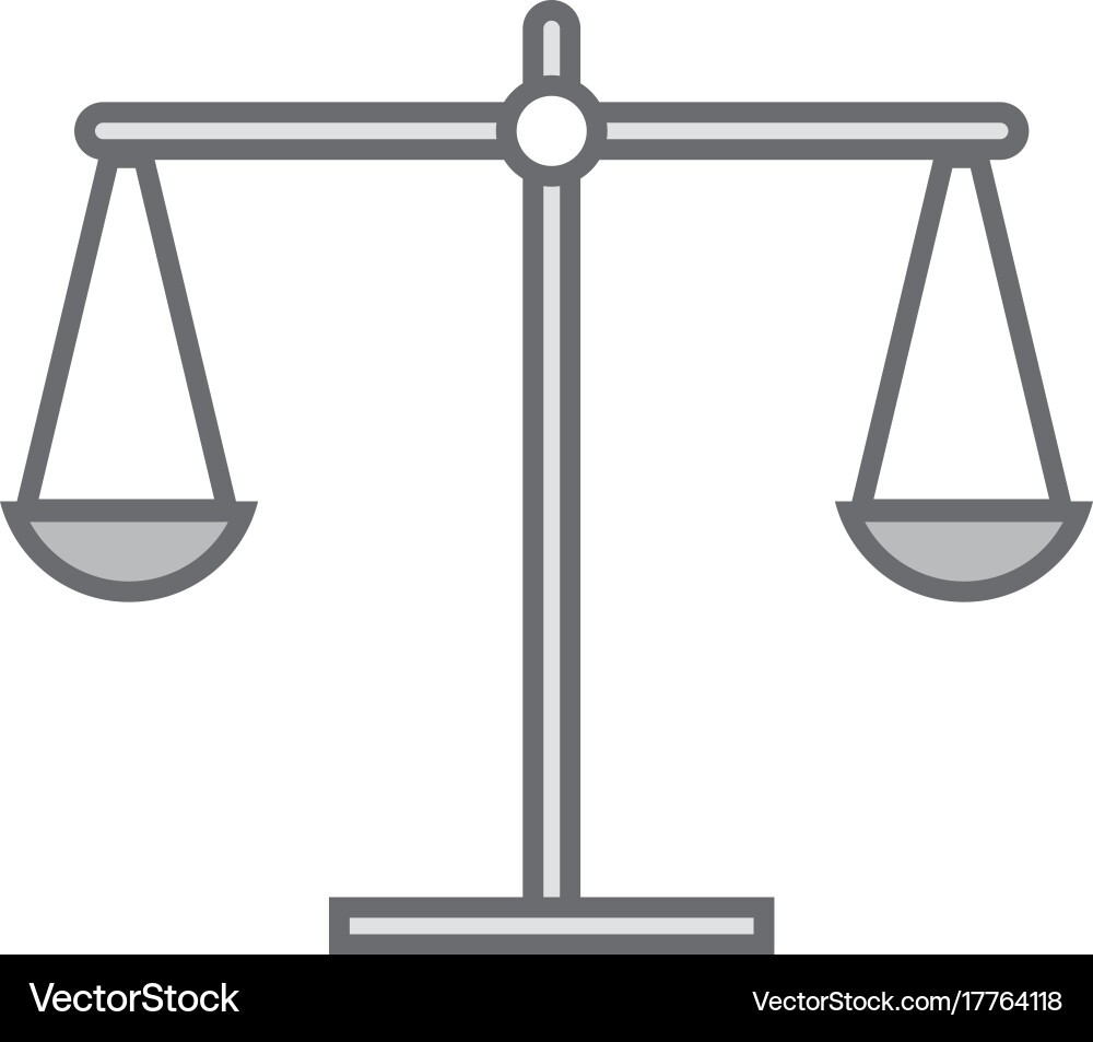 Grayscale balance kilogram instrument object Vector Image