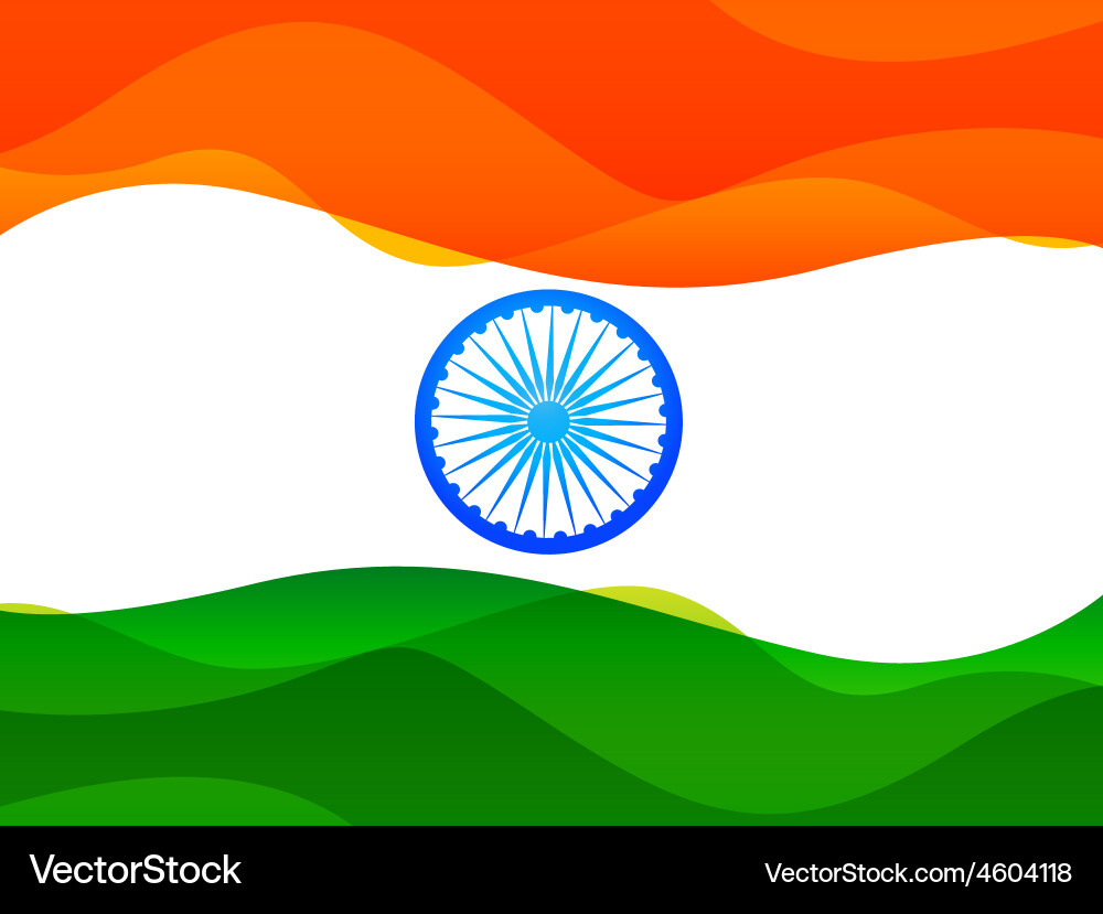 Indian flag made in simple wave style vector image