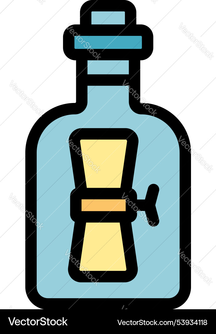 Message in a bottle with cork lid floating Message in a bottle with cork lid floating vector image