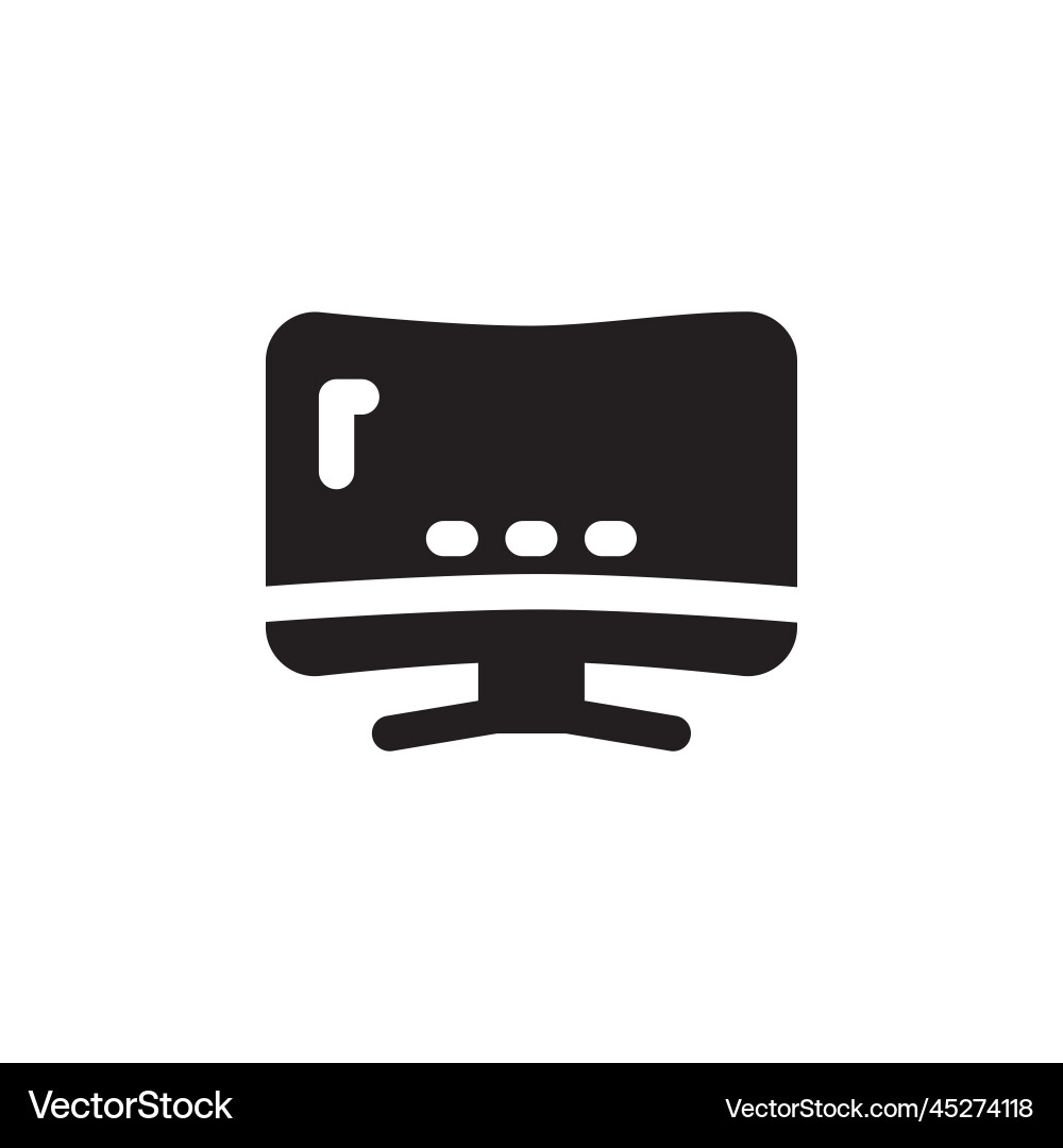 Monitor icon computer component solid style Monitor icon computer component solid style vector image