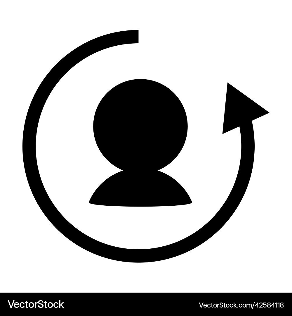 Pfeil und Benutzersymbol einfach drehen Pfeil und Benutzersymbol einfach drehen vektorbild