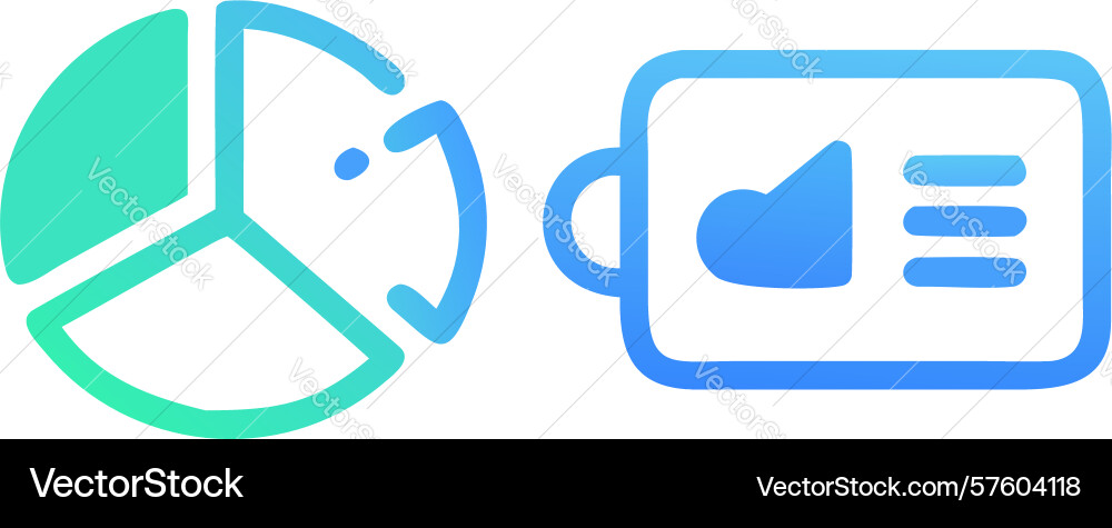 Pie chart and bar graph icon - data visualization vector image
