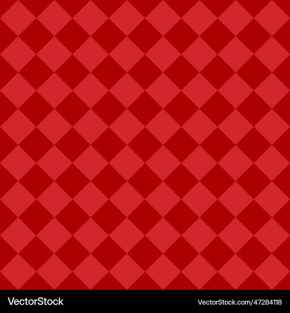 Red seamless diagonal checkered squares pattern vector image