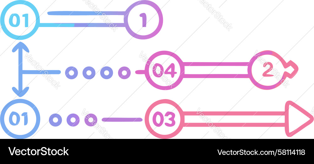 Sequential Task Flow Diagram Vector Image