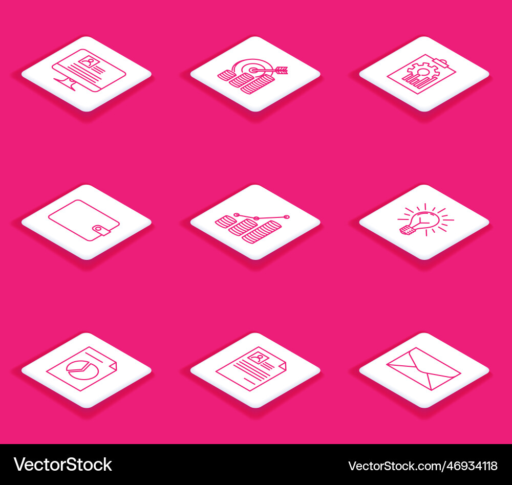 Set line computer monitor with resume target coin Set line computer monitor with resume target coin vector image