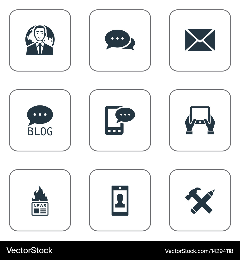 Set of simple user icons vector image
