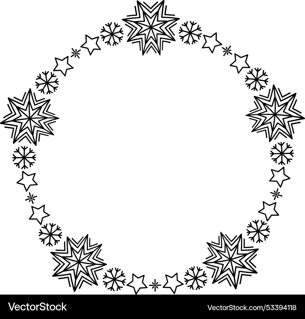 Snowflake circle frame winter round Snowflake circle frame winter round vector image