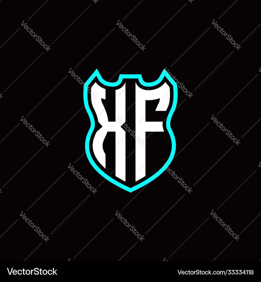 X f initial logo design with shield shape X f initial logo design with shield shape Vector Image