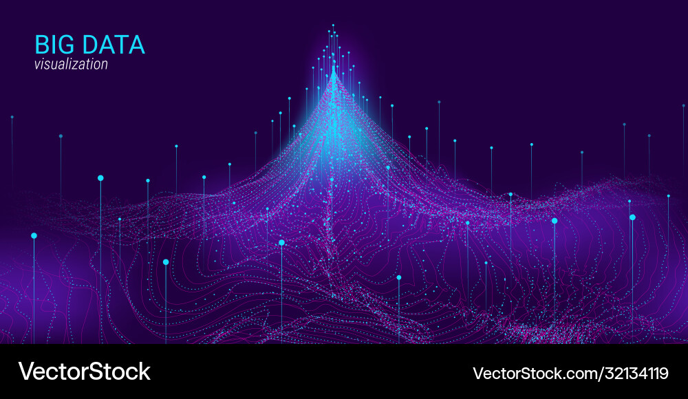 Abstract 3d big data visualization Abstract 3d big data visualization vector image