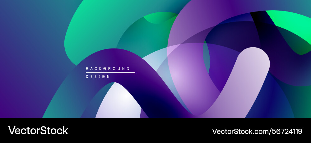 Abstract fluid shapes overlap creating vibrant Vector Image