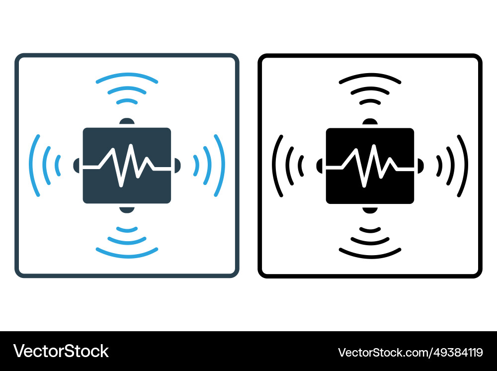 Advanced Sensoren Icon Sensor mit Datenwellen Advanced Sensoren Icon Sensor mit Datenwellen vektorbild