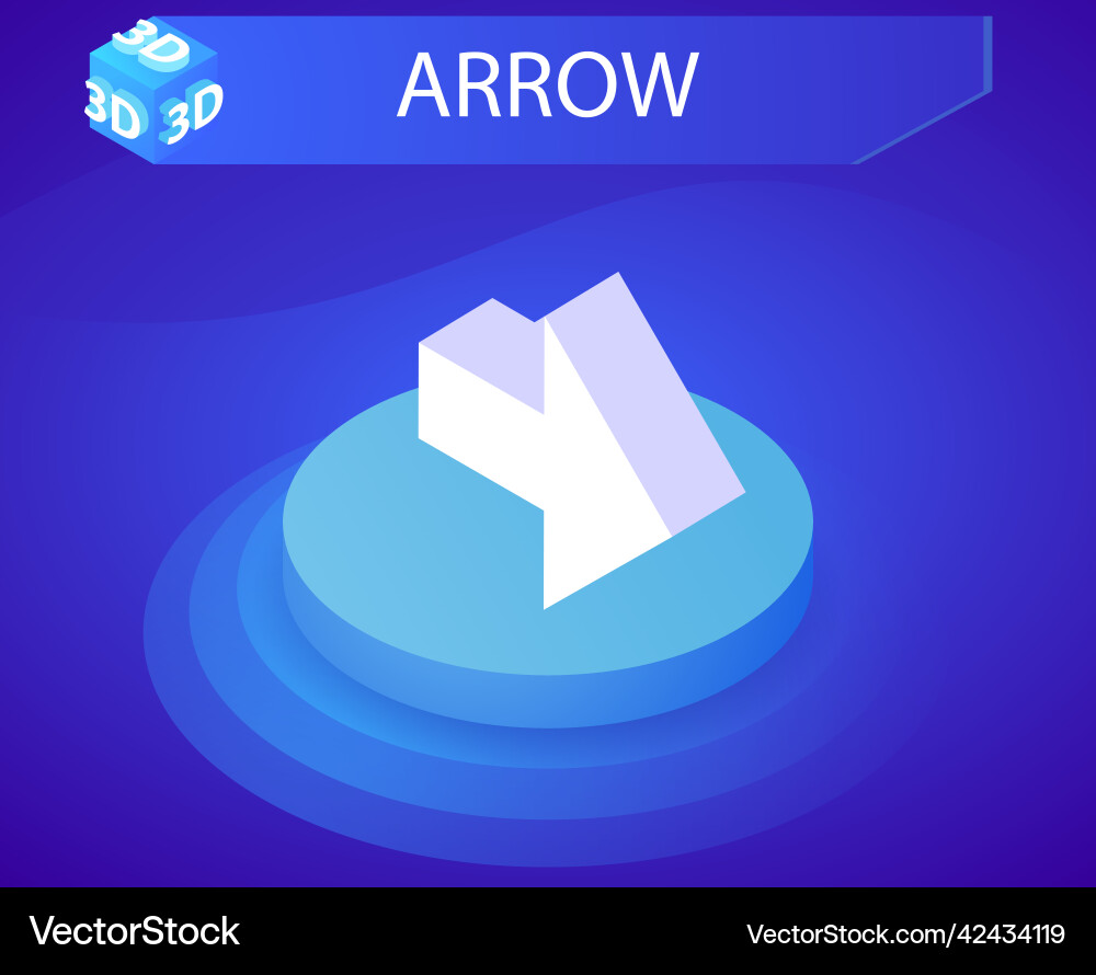 Arrow isometric design icon web 3d colorful Arrow isometric design icon web 3d colorful vector image