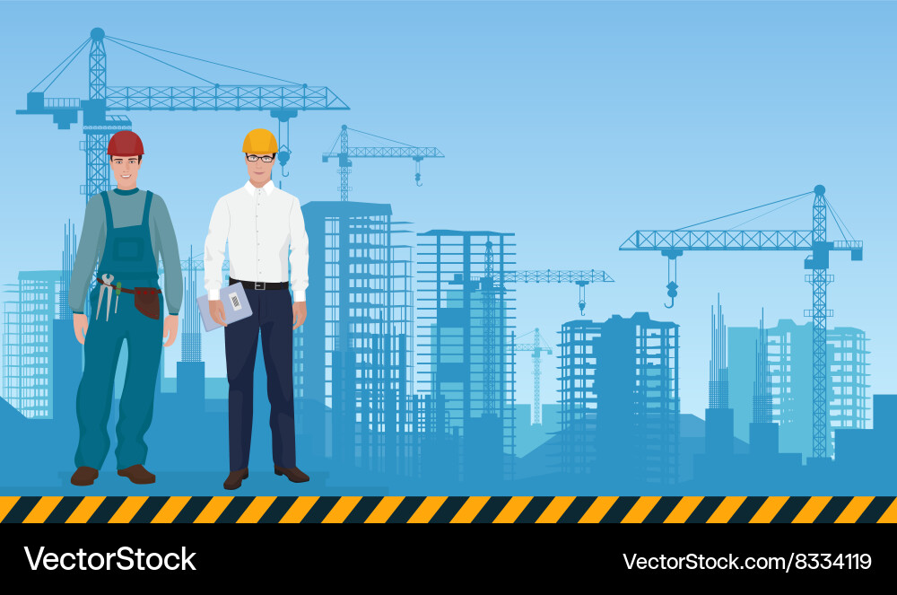Builder man manager architect and worker vector image
