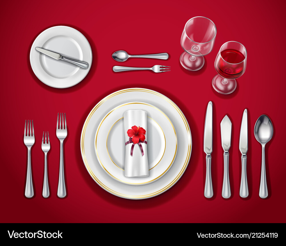 Ceremonial Table Setting Vector Image