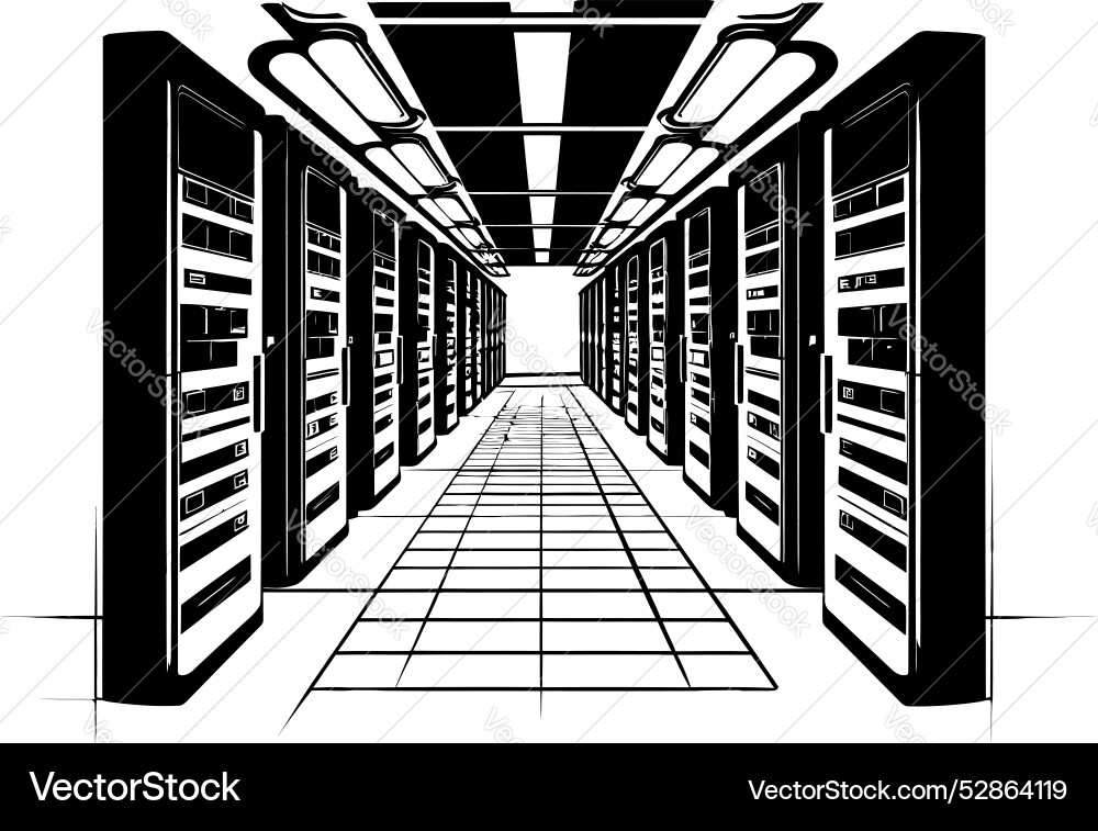 Cyber meadow server farm icon emblem binary Cyber meadow server farm icon emblem binary Vector Image
