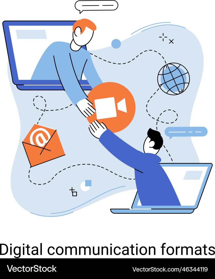 Digital communication formats metaphor content Digital communication formats metaphor content vector image