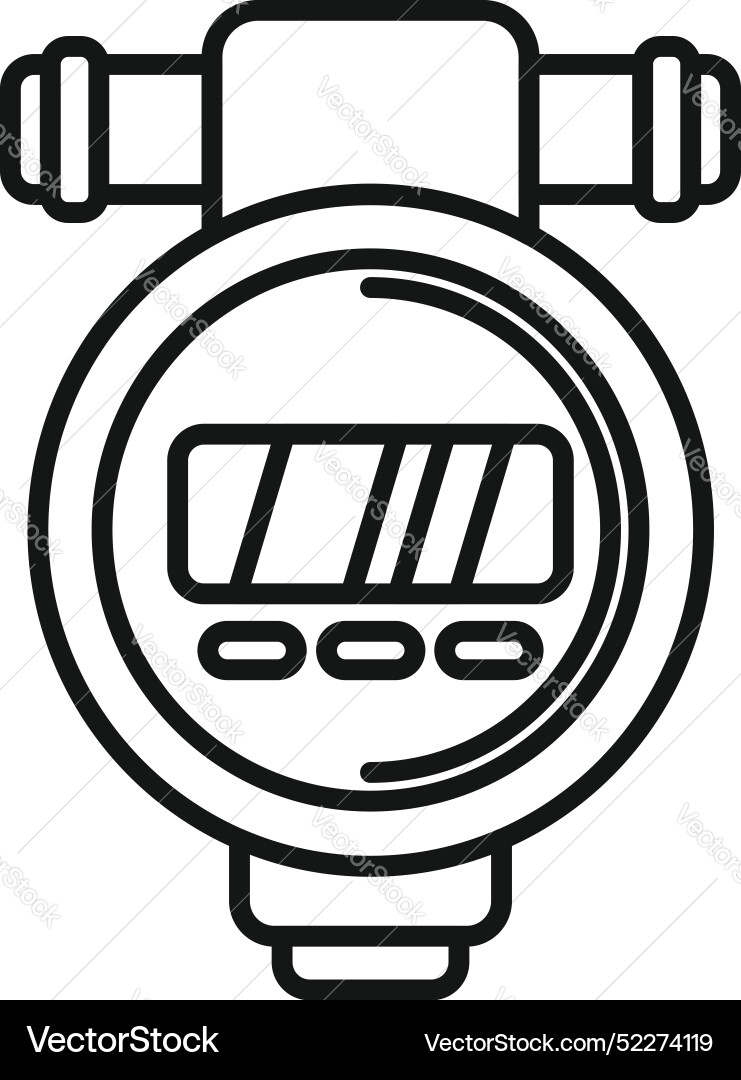 Digital water meter showing flow rate with buttons Digital water meter showing flow rate with buttons Vector Image
