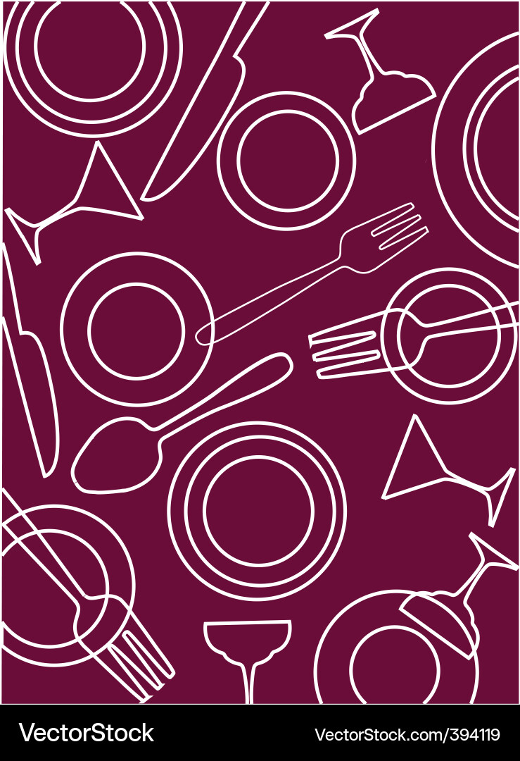 Elegant Table Setting Pattern Vector Image