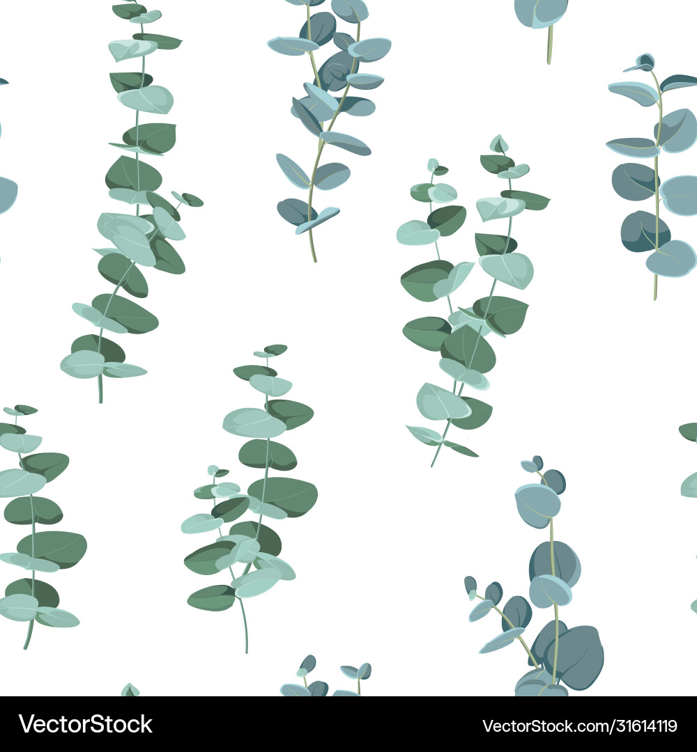 Eucalyptus seamless pattern in rustic style Eucalyptus seamless pattern in rustic style vector image