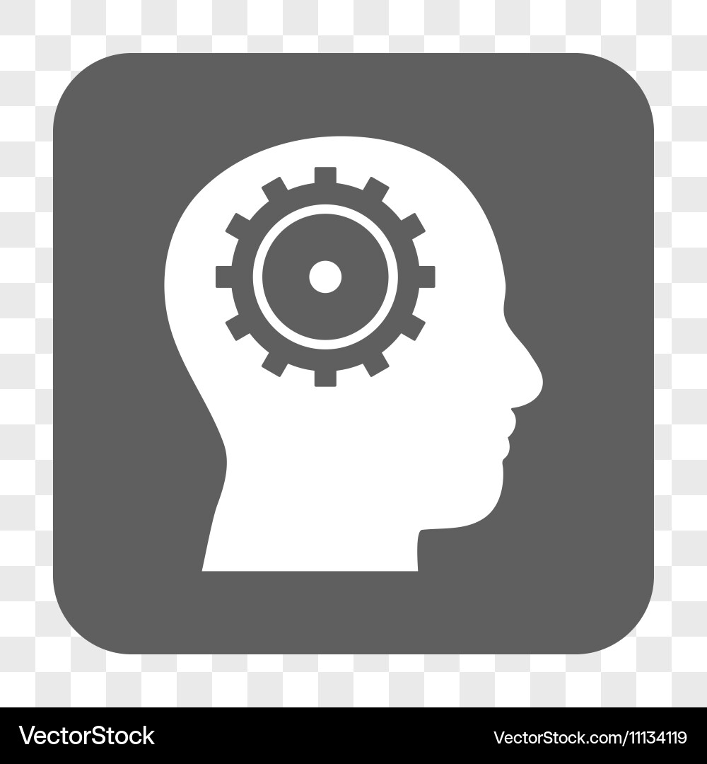 Intellect rounded square button vector image