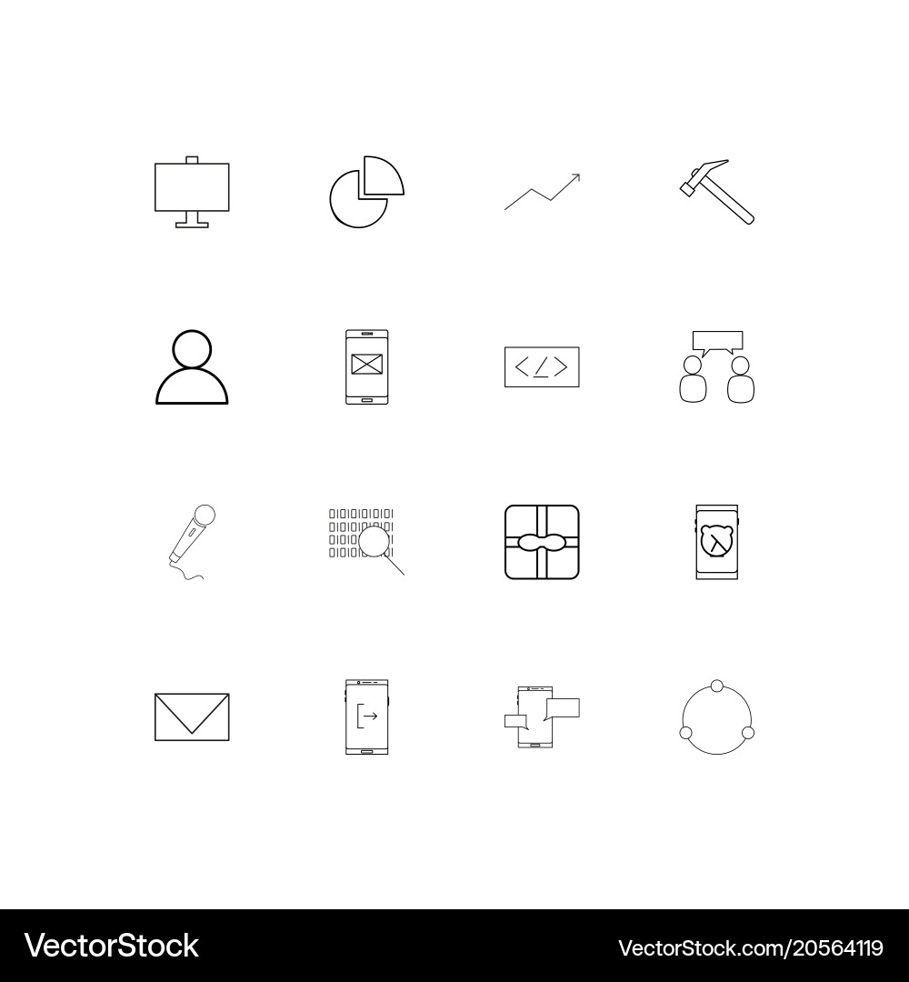 Internet of things simple linear icons set Vector Image