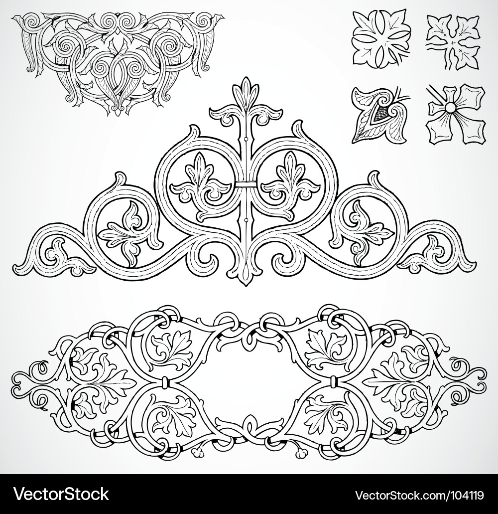 Intricate Floral Swirls vector image
