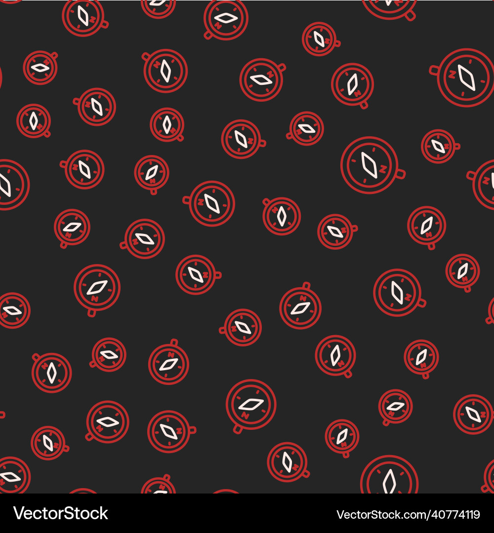 Line compass icon isolated seamless pattern Line compass icon isolated seamless pattern vector image