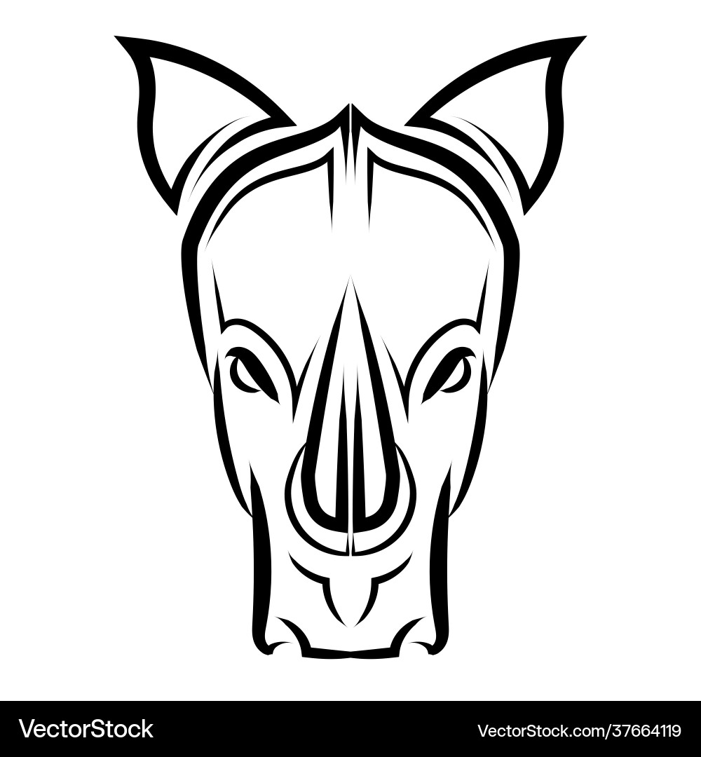 Line front view rhino Vector Image
