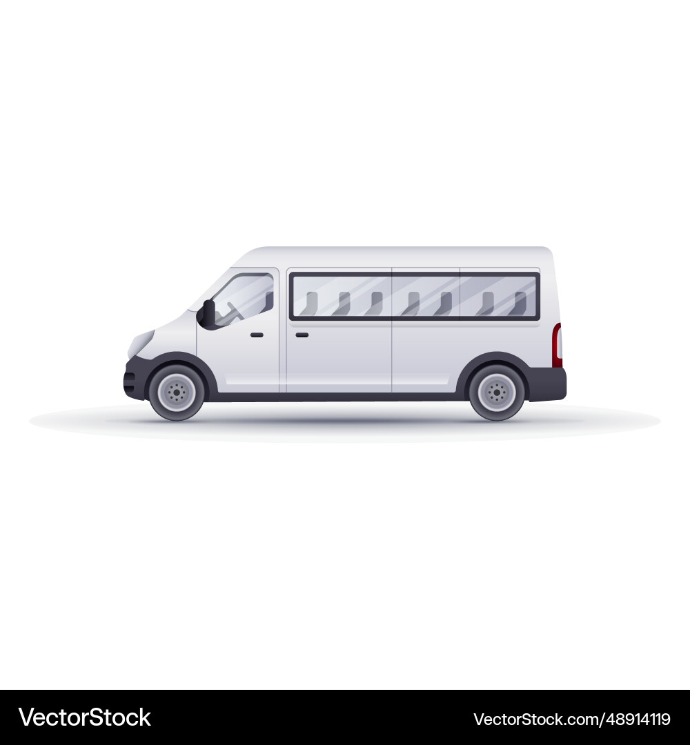 Mini-bus side realistic Mini-bus side realistic vector image