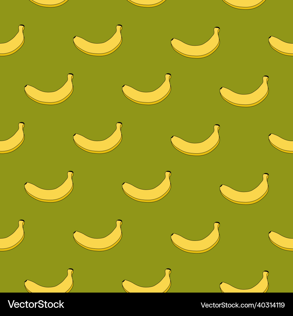 Nahtloses Muster von gelben Bananen auf einem grünen Nahtloses Muster von gelben Bananen auf einem grünen vektorbild