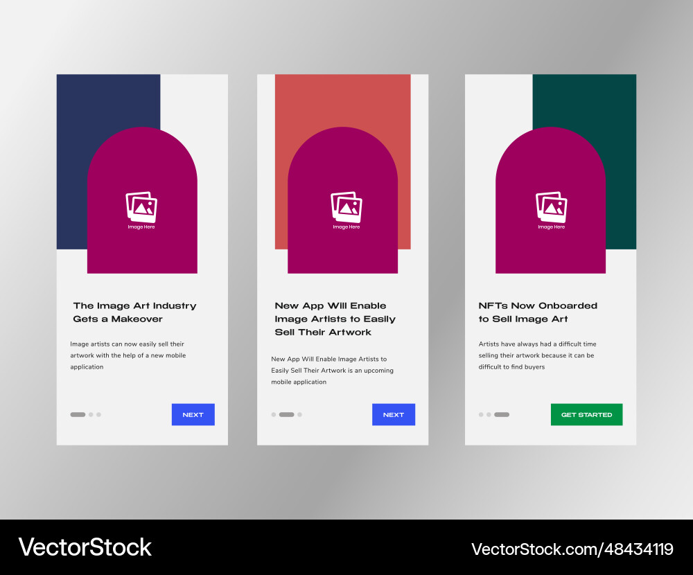 Nft user interface design template Nft user interface design template vector image