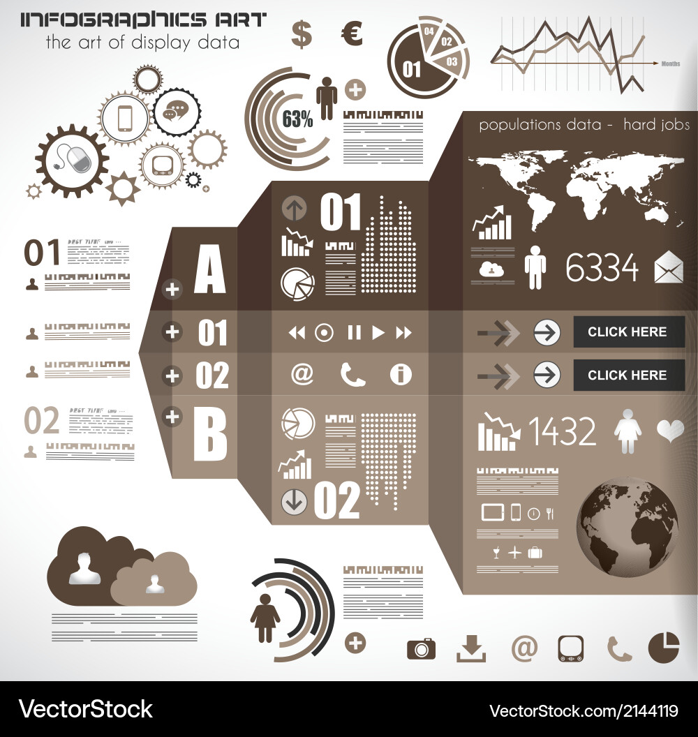 Paper Tags & Icons - Data Display vector image