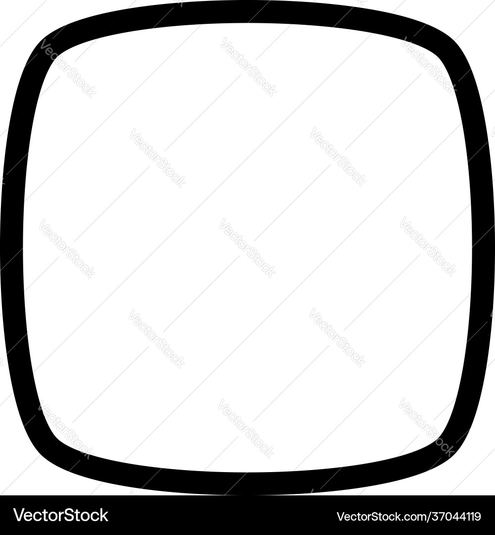 Rounded square contour outline shape soft smooth Rounded square contour outline shape soft smooth vector image