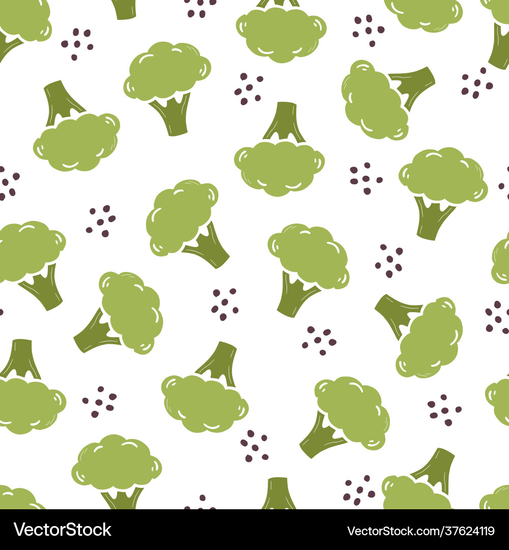 Seamless pattern simple broccoli Seamless pattern simple broccoli vector image