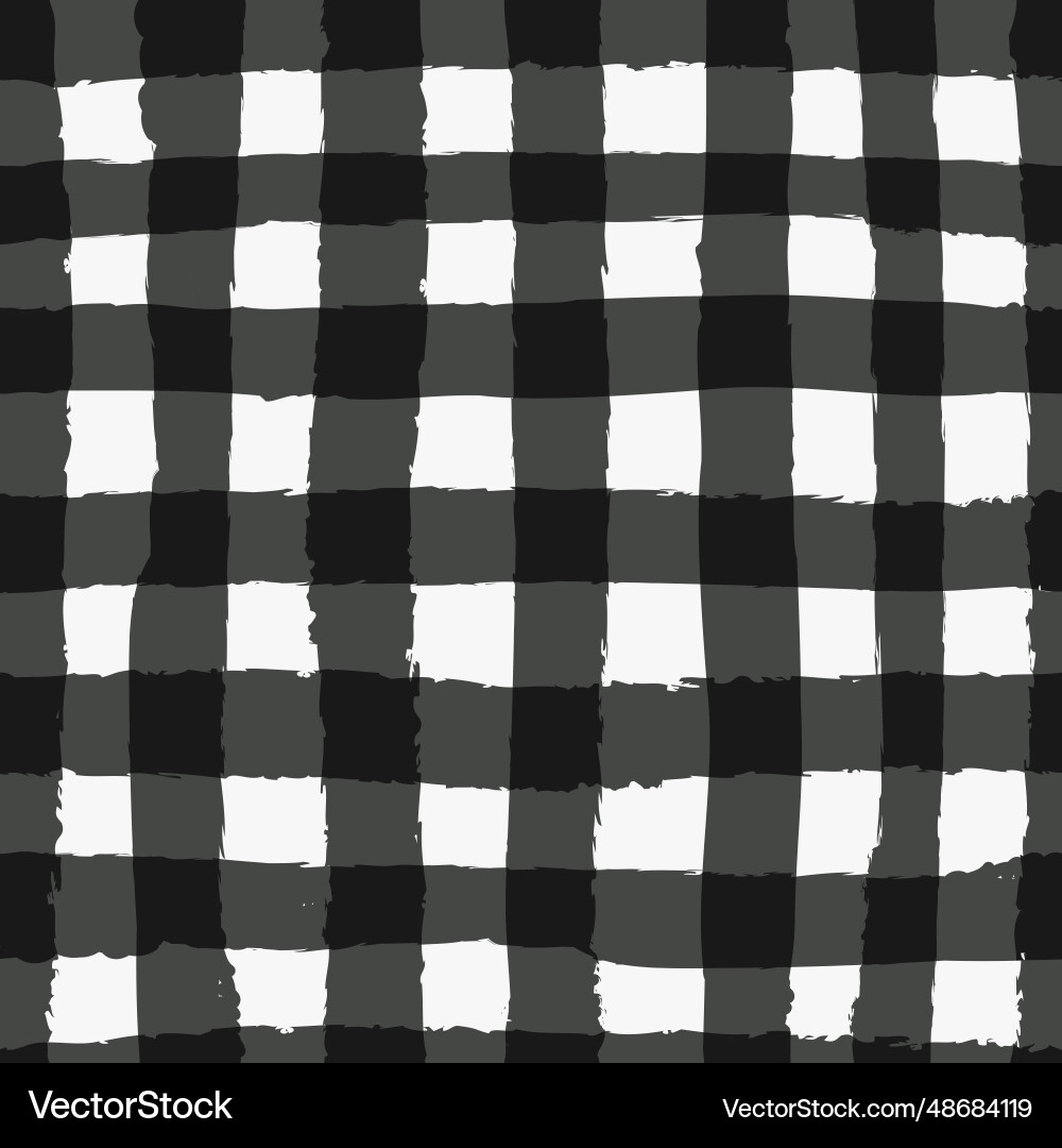 Seamless repeat pattern with black gingham Seamless repeat pattern with black gingham vector image