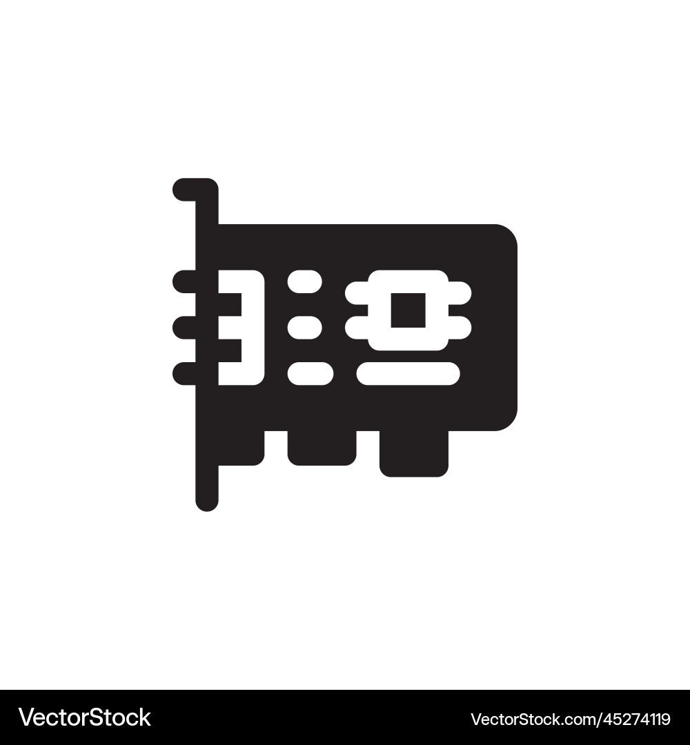 Sound card icon computer component solid Sound card icon computer component solid vector image