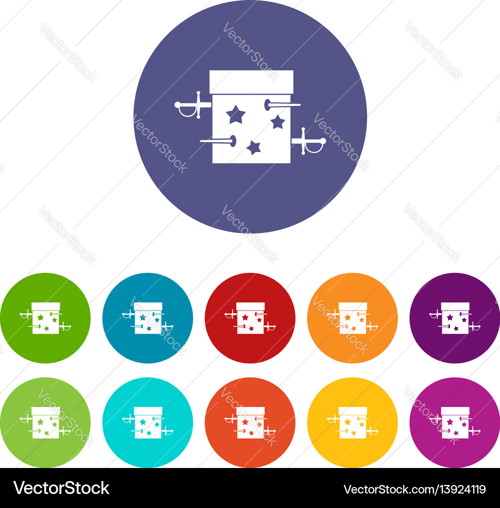 Sword box set icons Sword box set icons vector image